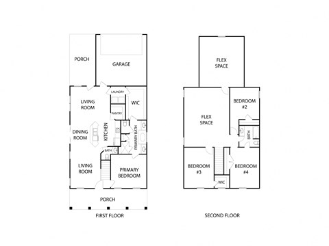 Floor plan for 4 beds, 2.5 baths, 2354 sqft