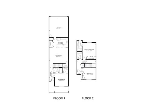 Floor plan for 3 beds, 3 baths, 1633 sqft