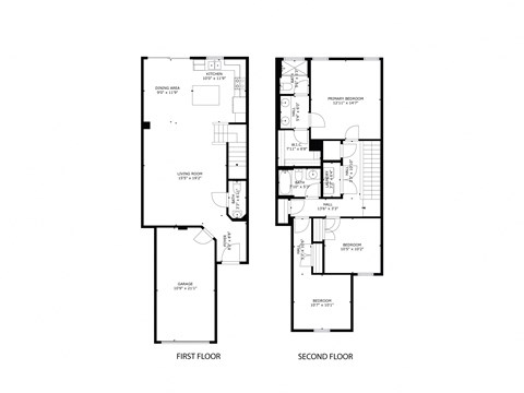 Floor plan for 3 beds, 2.5 baths, 1522 sqft