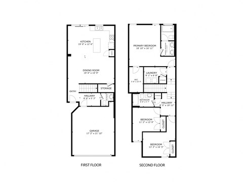 Floor plan for 3 beds, 2.5 baths, 1648 sqft