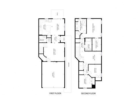 Floor plan for 3 beds, 2.5 baths, 1704 sqft