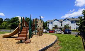 Charlotte apartment for rent - A playground with a slide, swings, and a climbing structure.