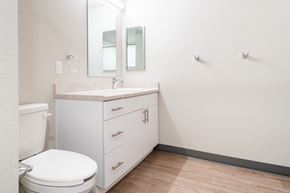 Denver apartment for rent - White Bathroom  at All Saints Apartments, DENVER, 80219