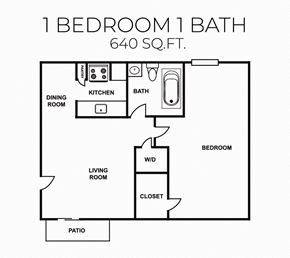 Dallas apartment for rent - a floor plan of a bedroom with a bathroom and a closet