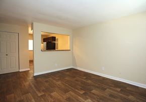 Smyrna apartment for rent - an empty living room with wood flooring and a mirror on the wall