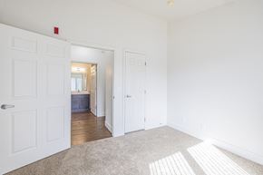 Aurora apartment for rent - A bedroom with carpet and view towards ensuite bathroom