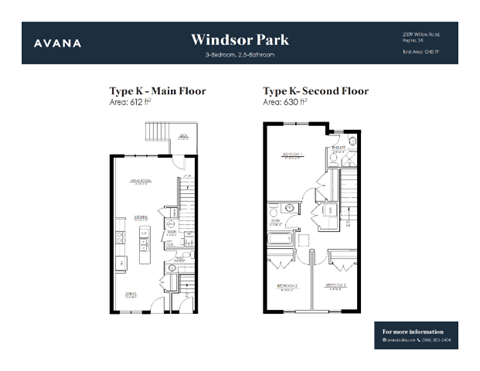 Floor plan for 3 beds, 2 baths, 1314 sqft