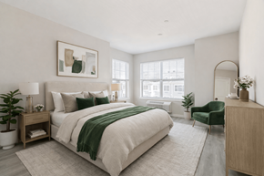 North Bergen apartment for rent - Spacious bedroom with large windows at The Rail North Bergen luxury apartments