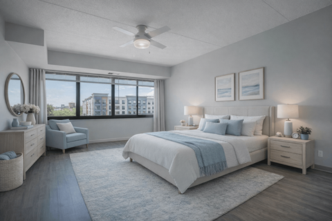 Floor plan for 1 bed, 1 bath, 758 sqft