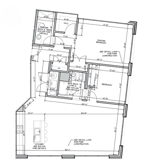 Floor plan for 2 beds, 2 baths, 1448 sqft