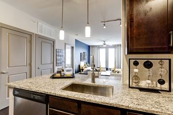 Granite countertops with undermount sinks