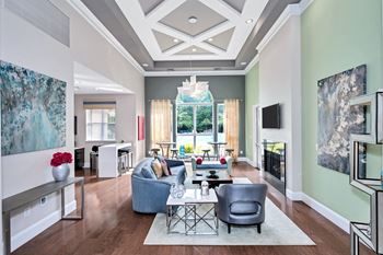Clubroom with coffee and work stations