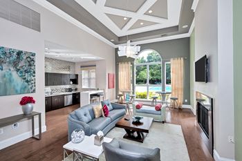 Clubroom with coffee and work stations