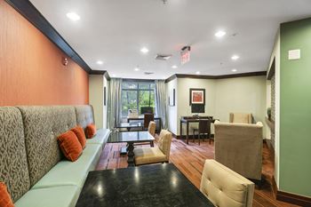 Business center with mac computers and printers 