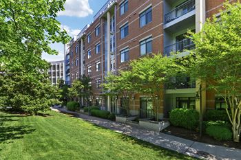 Outdoor courtyards with gas grills and lounge space 