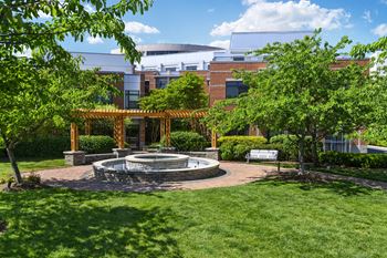 Outdoor courtyards with water fountain