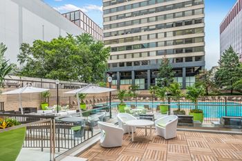 Lounge swimming pool with cabana