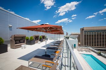Rooftop pool with patio and cabanas (skydeck) 