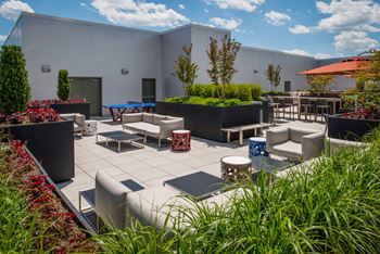 Fireplace and plush seating (skydeck) 