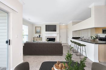 Living room and kitchen area