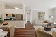 Annapolis apartment for rent - A modern kitchen with a dining table and chairs.