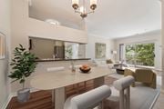 Annapolis apartment for rent - A modern dining room with a round table and chairs.