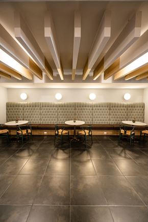 Minnetonka apartment for rent - a dining room with tables and chairs in a restaurant