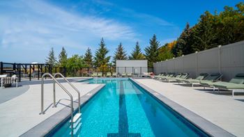 Outdoor pool and lap pool