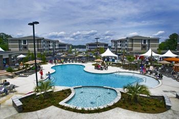 A large outdoor swimming pool