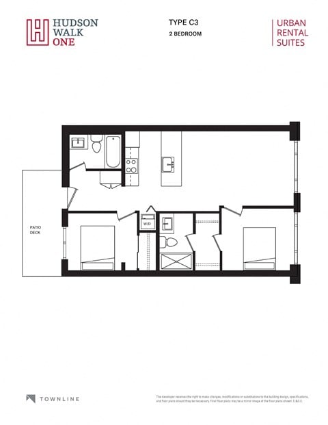 Floor plan for 2 beds, 2 baths, 786 sqft