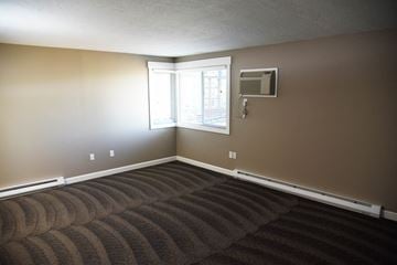 Spokane apartment for rent - a living room with a carpet and a window