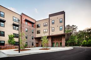 Valdosta apartment for rent - A modern apartment complex with a mix of brick and panel siding.