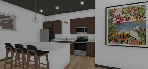 Floor plan for 1 bed, 1.5 baths, 1173 sqft