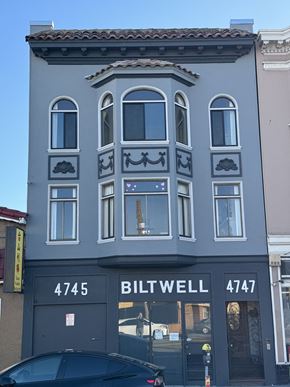 San Francisco apartment for rent - a blue building with a car in front of it
