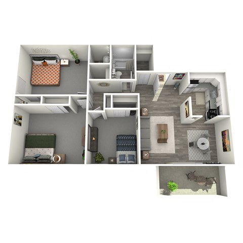 Floor plan for 3 beds, 1.5 baths