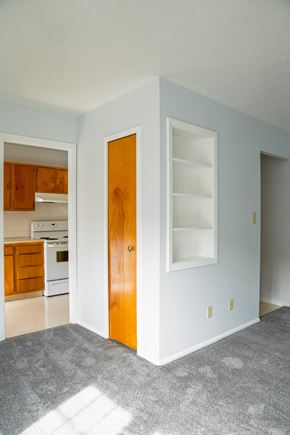 Lyndhurst apartment for rent - Living area with white shelving