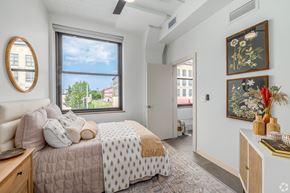 Cleveland apartment for rent - bedroom with a bed at Life At Agora, Ohio, 44103