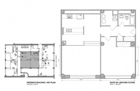 Floor plan for 1 bed, 1 bath, 1000 sqft