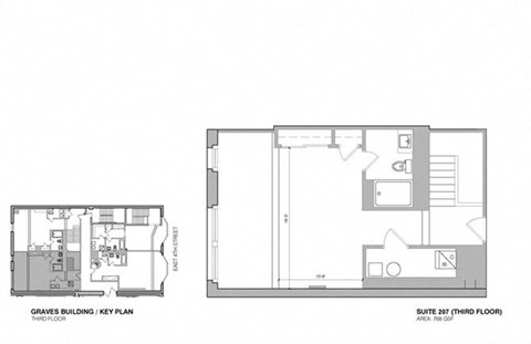 Floor plan for 1 bed, 1.5 baths, 1702 sqft