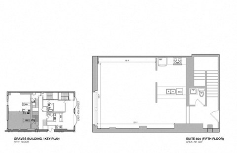 Floor plan for 1 bed, 1.5 baths, 1540 sqft