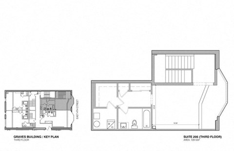 Floor plan for 1 bed, 1.5 baths, 949 sqft
