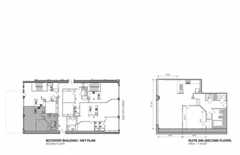 Floor plan for 1 bed, 1 bath, 950 sqft
