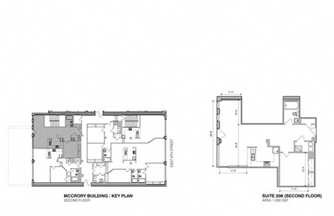 Floor plan for 1 bed, 1 bath, 985 sqft