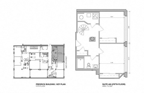 Floor plan for 2 beds, 1.5 baths, 1291 sqft