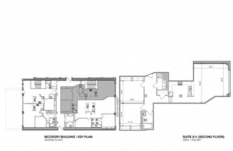 Floor plan for 2 beds, 1 bath, 1345 sqft