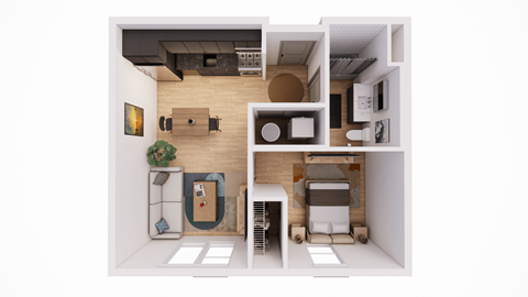 Floor plan for 1 bed, 1 bath, 550 sqft