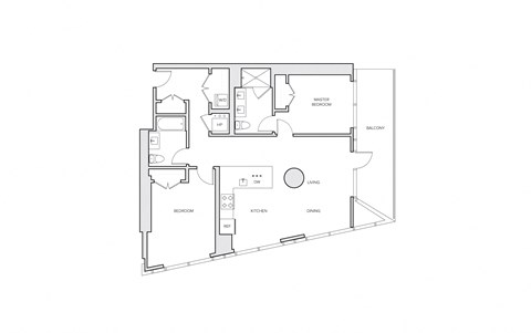 Floor plan for 2 beds, 2 baths, 1178 sqft
