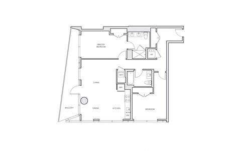 Floor plan for 2 beds, 2 baths, 1181 sqft