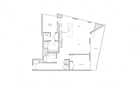 Floor plan for 2 beds, 2 baths, 1548 sqft
