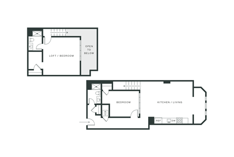 Floor plan for 2 beds, 2 baths, 1269 sqft